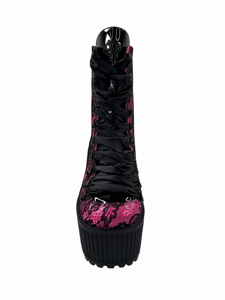Slip Resistant Outdoor Explorer Comfort arch PANDORA LACE - BLACK/HOT PINK