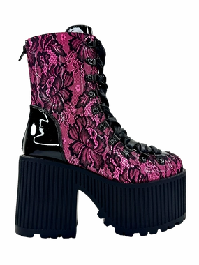 Subtle Finish PANDORA LACE - BLACK/HOT PINK