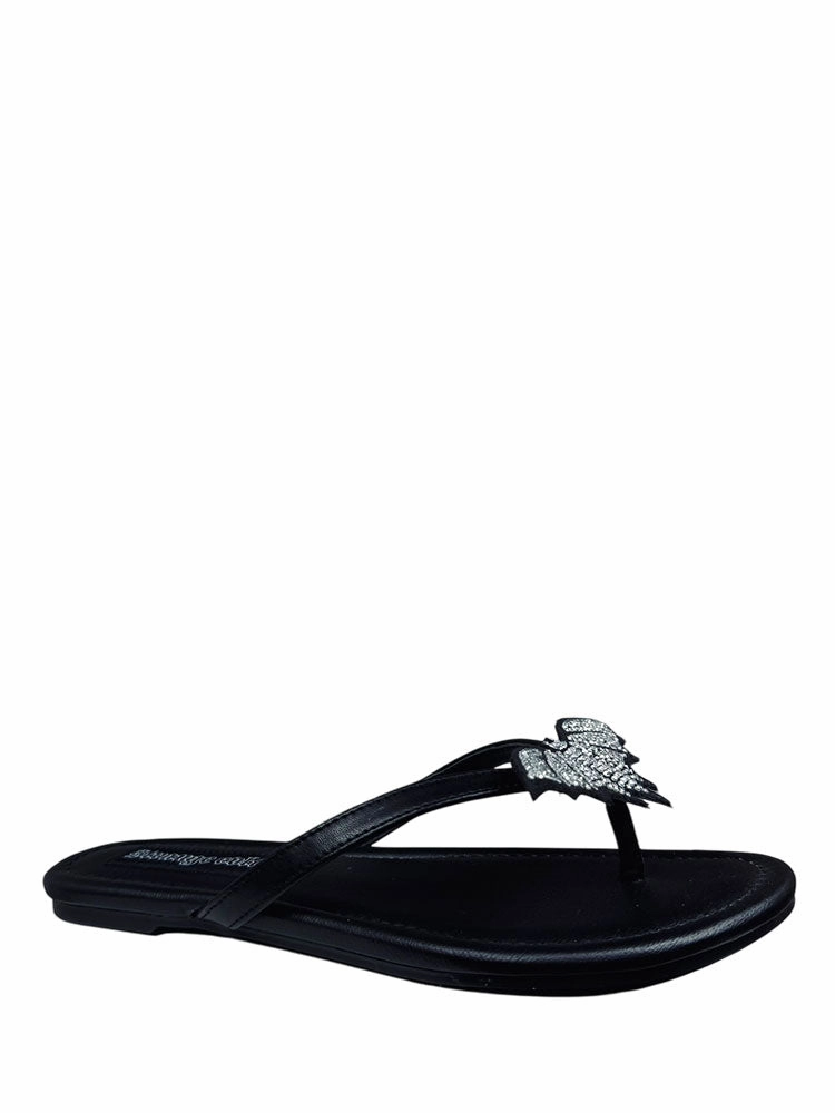 BETTY BAT - WHITE RHINESTONE Low Profile Heel