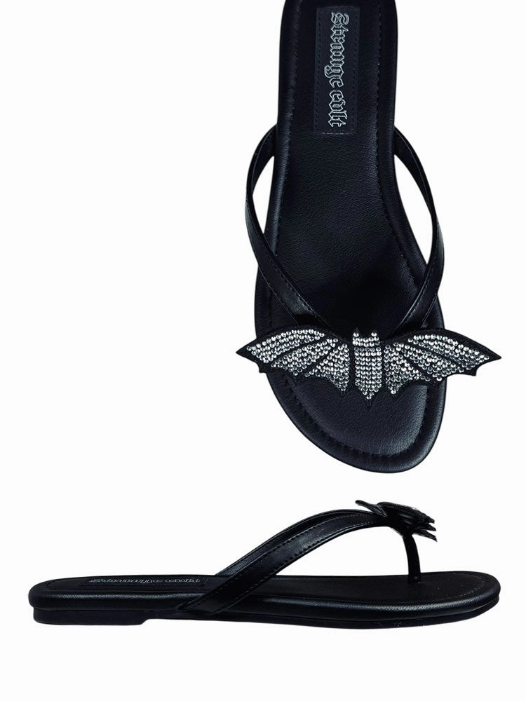 Sneakers beach lovers' flip - flops BETTY BAT - WHITE RHINESTONE