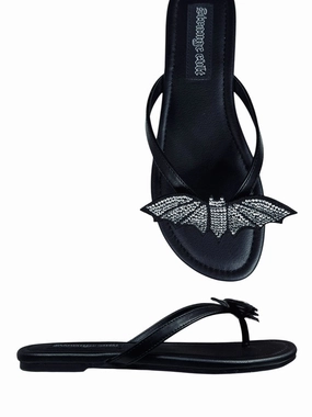 Sneakers beach lovers' flip - flops BETTY BAT - WHITE RHINESTONE