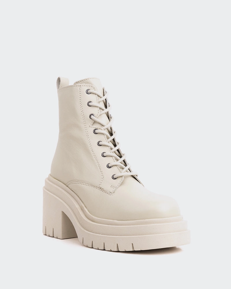 Cornwall Off White Leather LaceUp