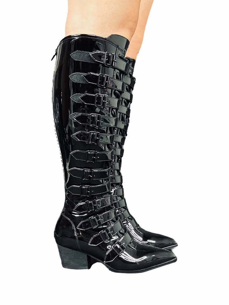 COVEN BOOT MAX - BLACK PATENT Tiger Mark All-Terrain Use