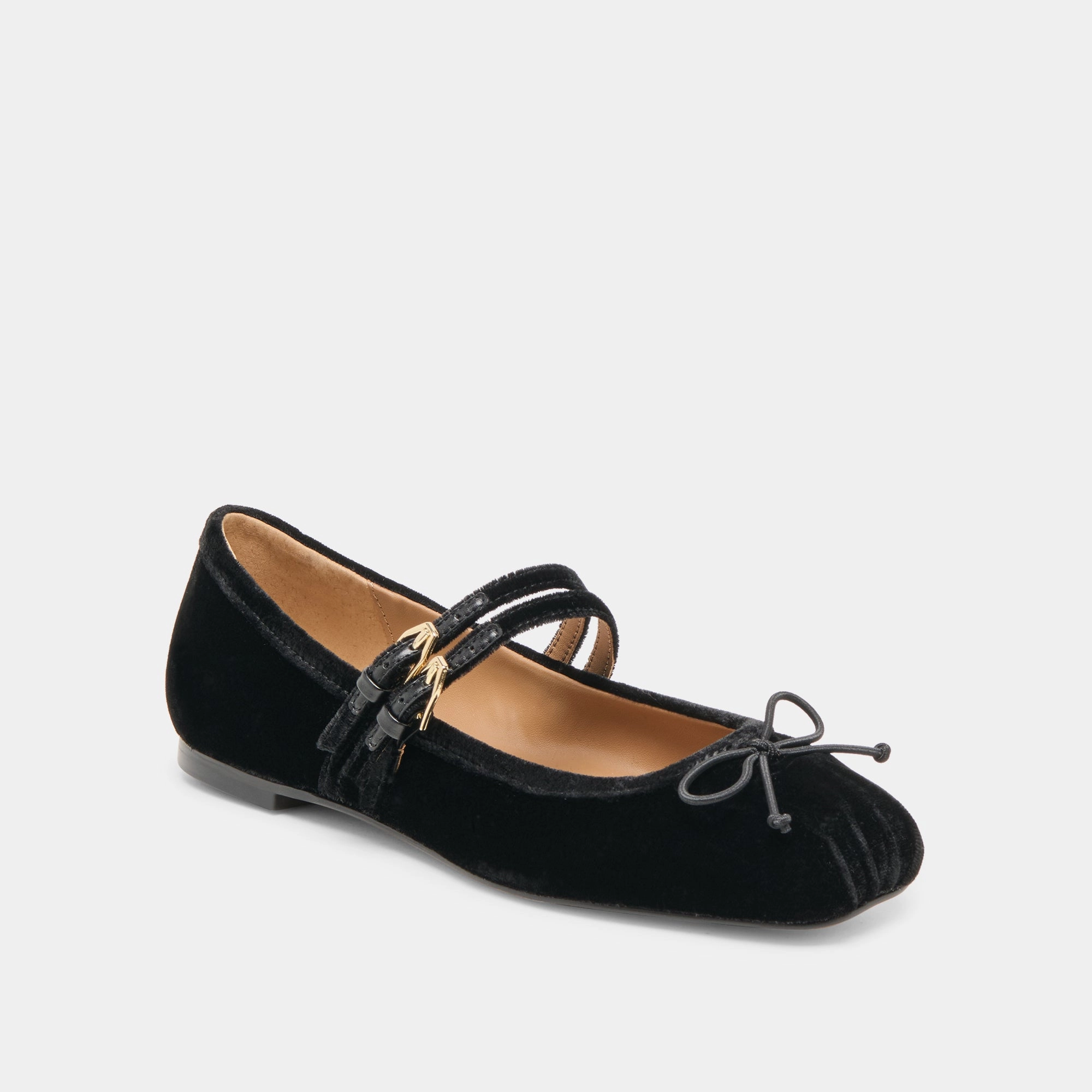 Flexible Cushioning perforated GIBSEN BALLET FLATS NERO VELVET