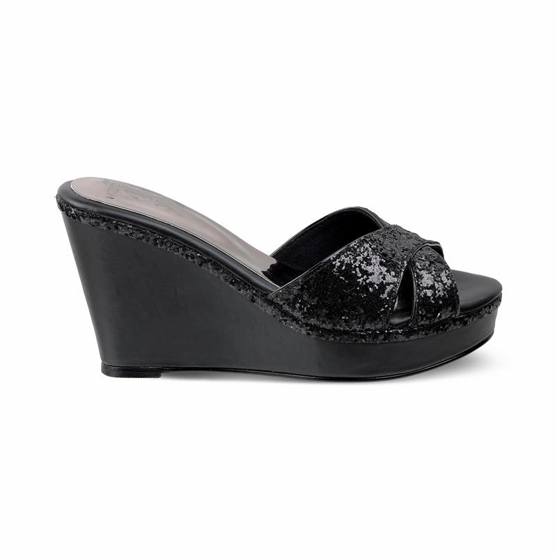 Chunky Lightweight EVA AIYANA- BLACK WEDGES