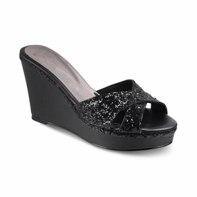 Minimalist Design AIYANA- BLACK WEDGES