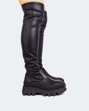 Moncton Black Stretch High-Quality Footwear