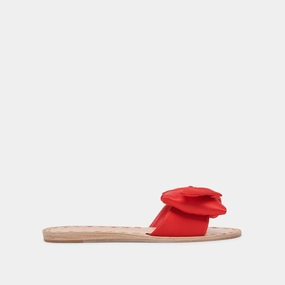 Layered silhouette DARSEY SANDALS RED SATIN