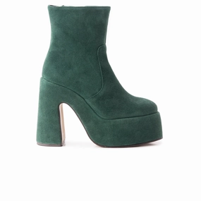 Low Ankle Style Daze Dark Green Suede