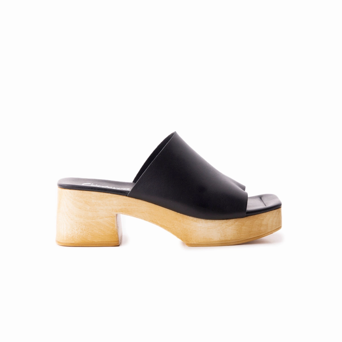 Delphine Black Leather Non Marking Outsole