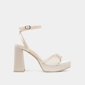 Elevated Sole college PANDOR HEELS WHITE TULLE