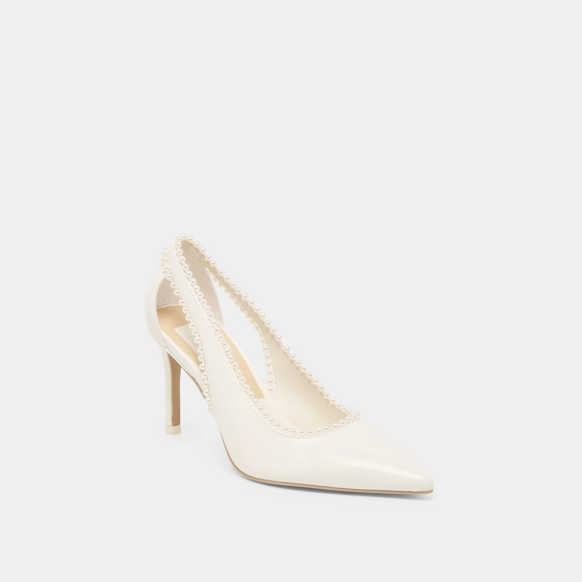 Dynamic piece spring styles KELSON PEARL HEELS TRUE WHITE LEATHER
