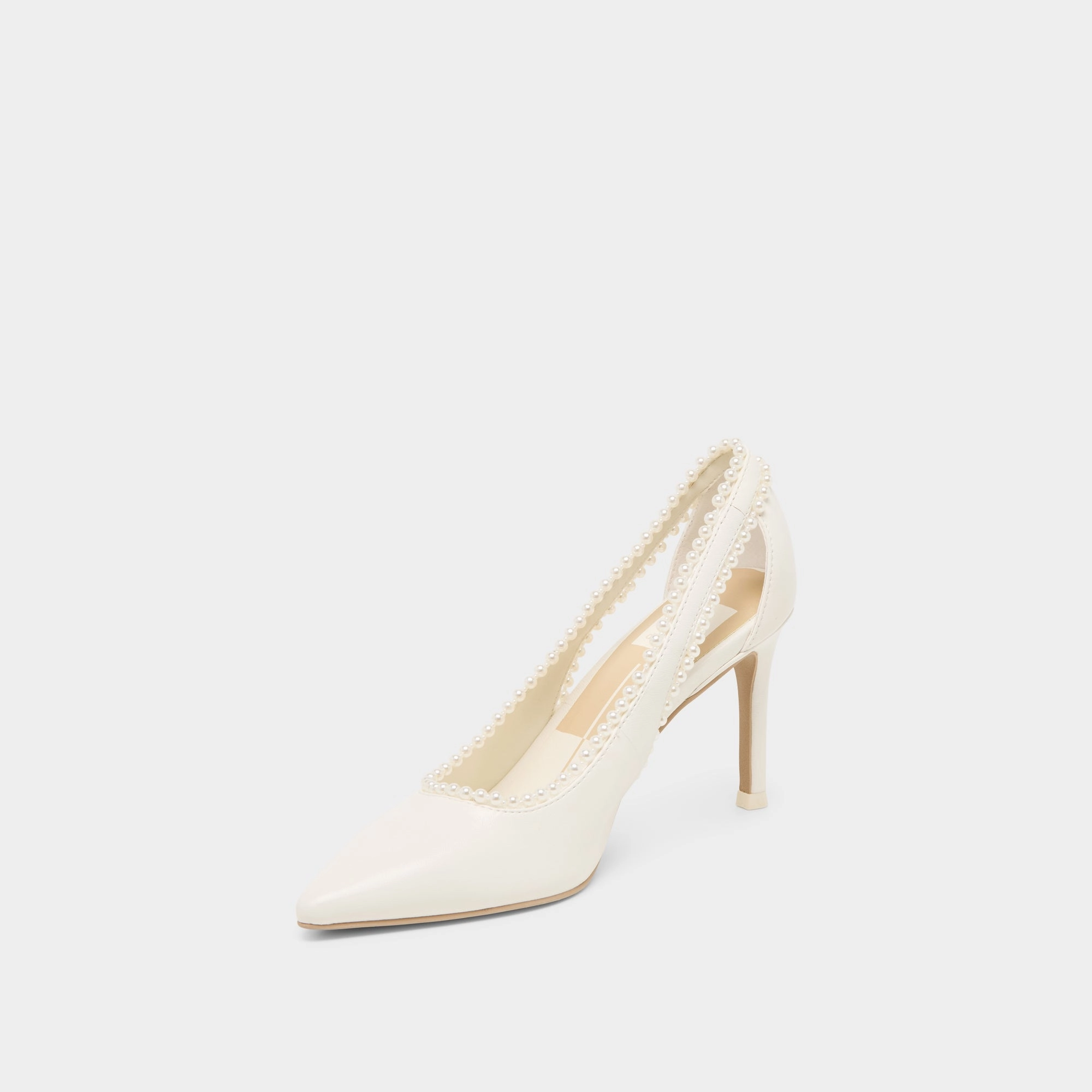 KELSON PEARL HEELS TRUE WHITE LEATHER travel - style Maximum Grip