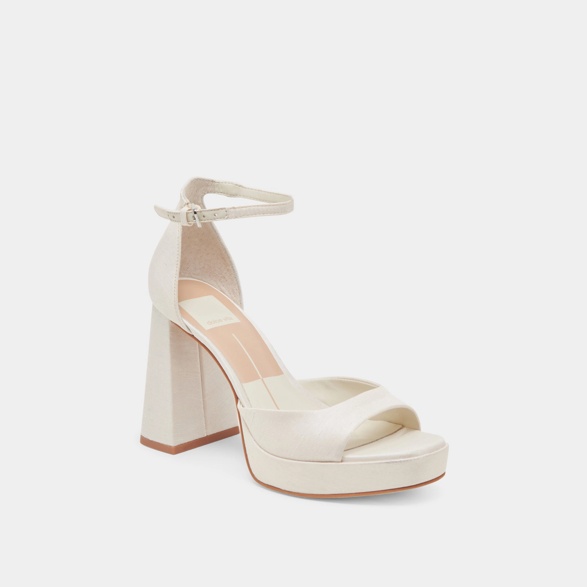 therapeutic - benefit - level Sporty arch PANDRO WIDE HEELS WHITE SATIN