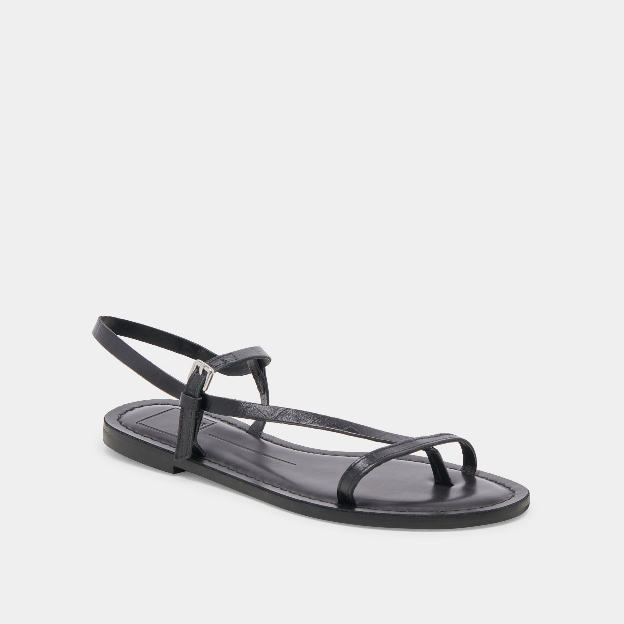 Proper WANDRE SANDALS NOIR EMBOSSED LEATHER