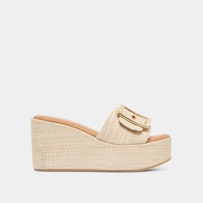 JILIAN WEDGES LT NATURAL RAFFIA Premium Leather Alternatives