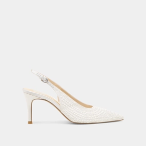 ELASI PEARL HEELS TRUE WHITE SATIN snowy - weather
