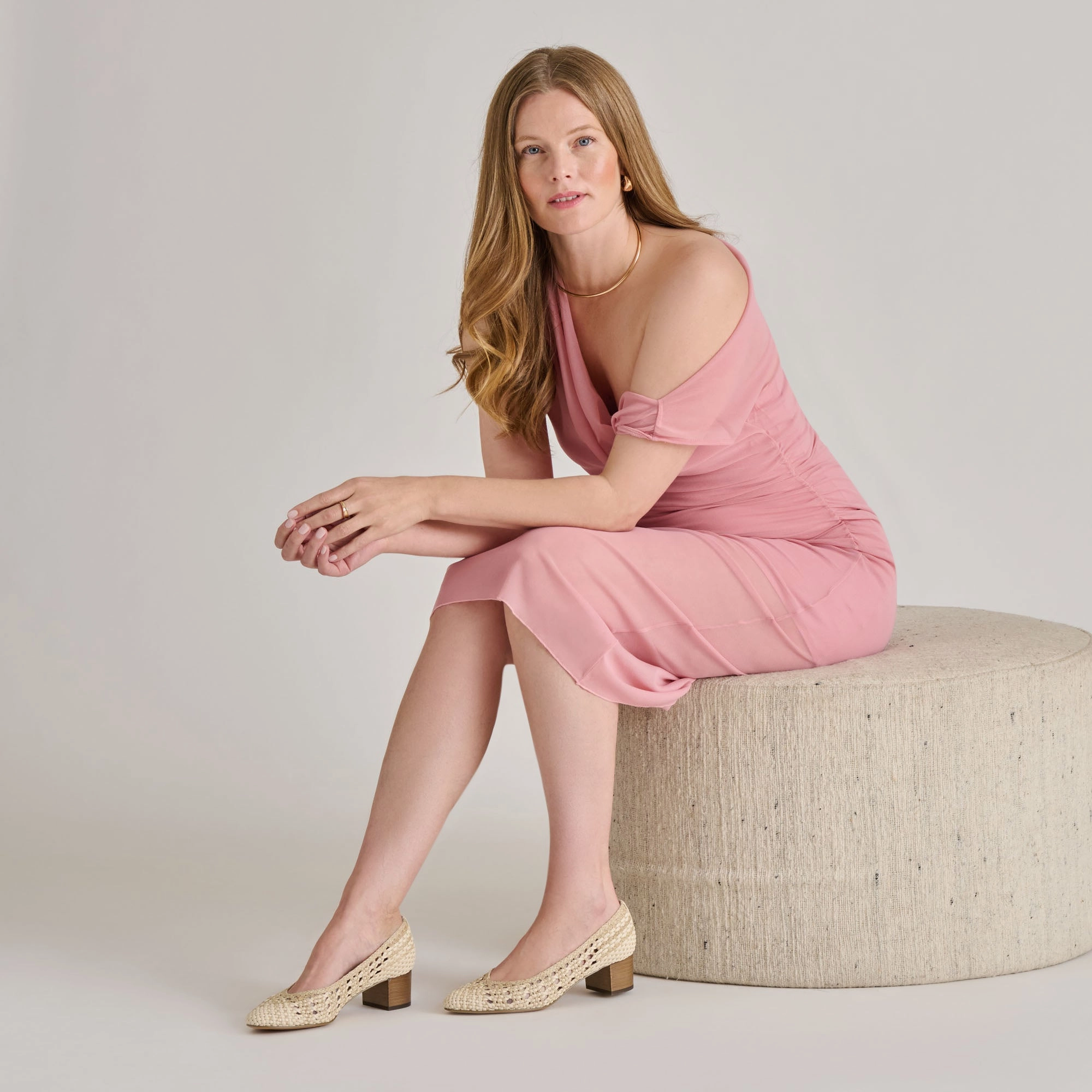 Iconic silhouette size LULA HEELS IVORY MULTI WOVEN RAFFIA