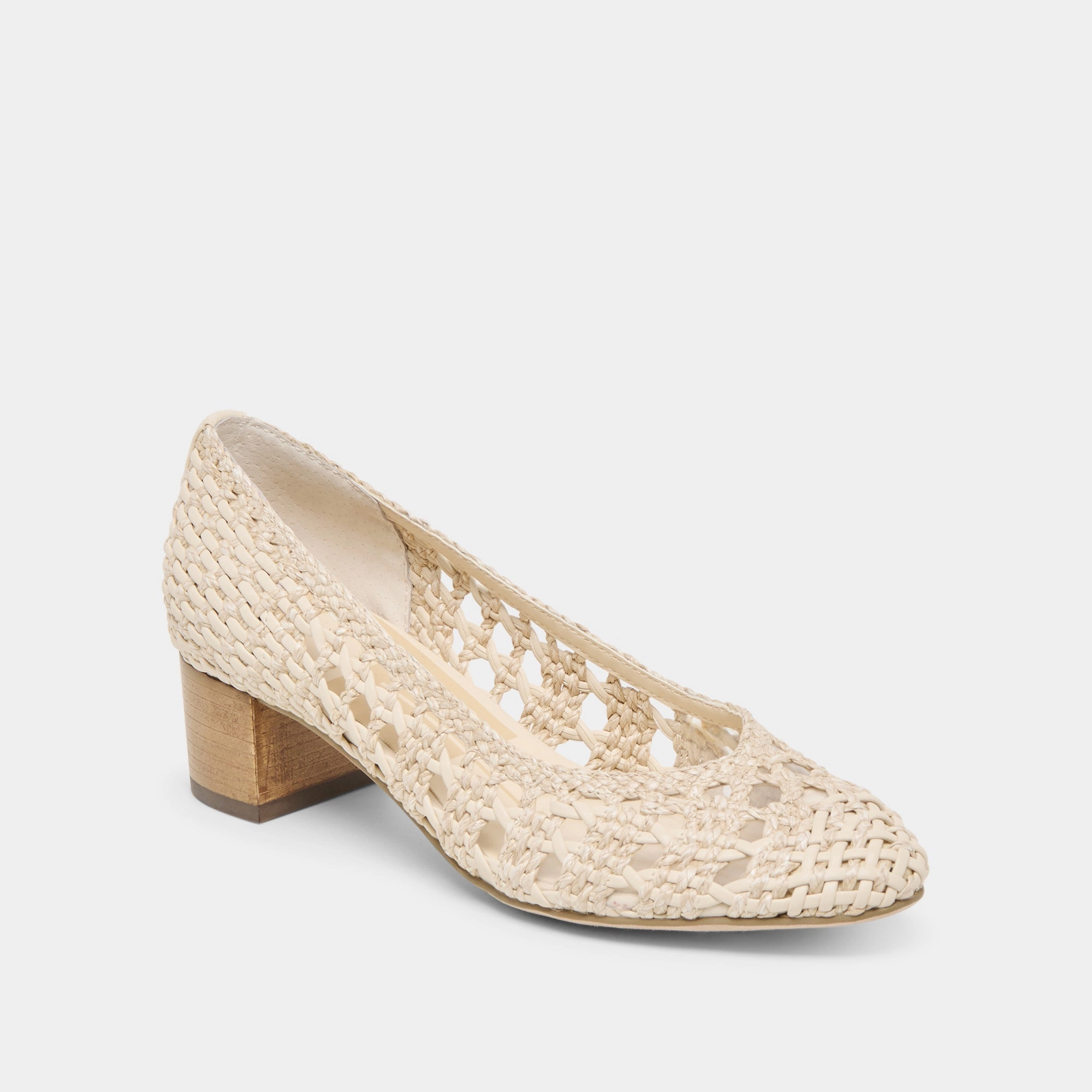 Compression Resistant Materials LULA HEELS IVORY MULTI WOVEN RAFFIA