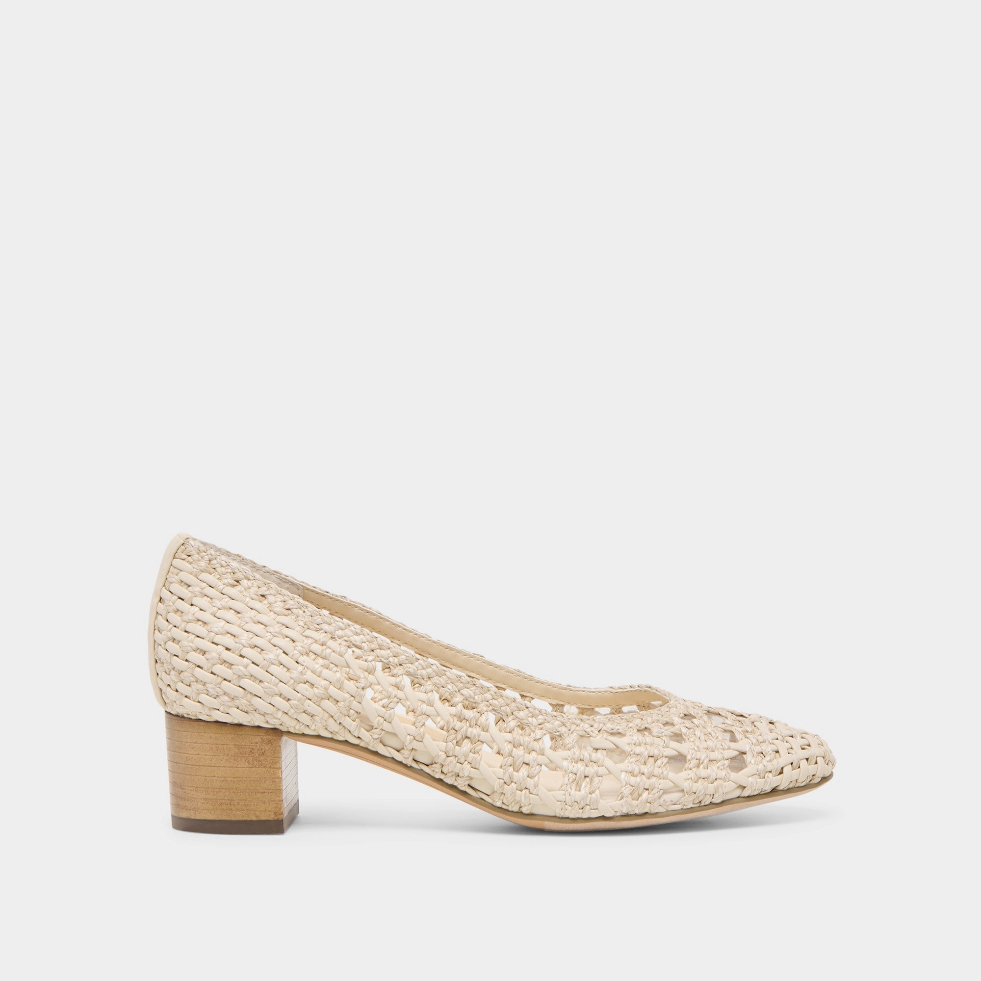 Zero Drop Profile LULA HEELS IVORY MULTI WOVEN RAFFIA