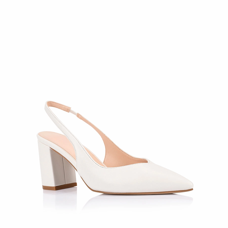 Elisha Slingback Block Heels - Chalk White Stage Mode