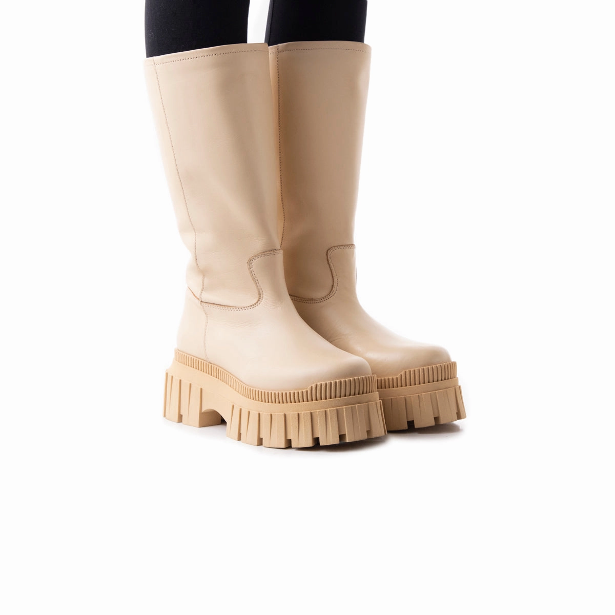 Eloise Cream Leather Minimalist All Weather Mountain Climber