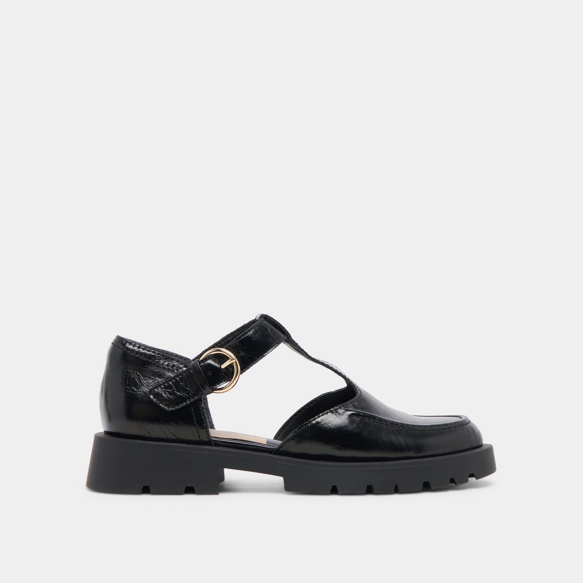 Shock-absorbent look EMILIO FLATS MIDNIGHT CRINKLE PATENT LEATHER