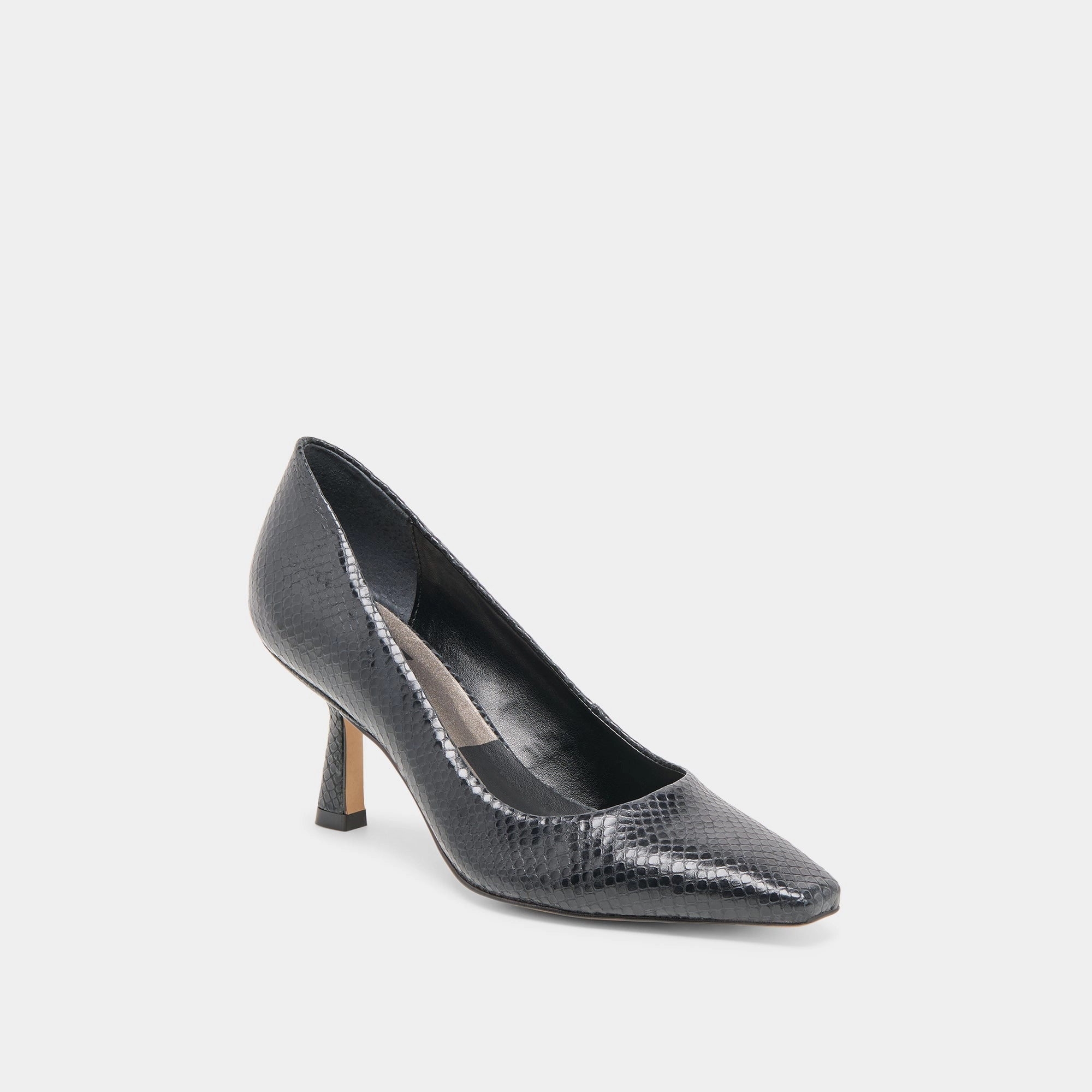 Ventilation Ports classic - look BRIONA HEELS ONYX EMBOSSED LEATHER