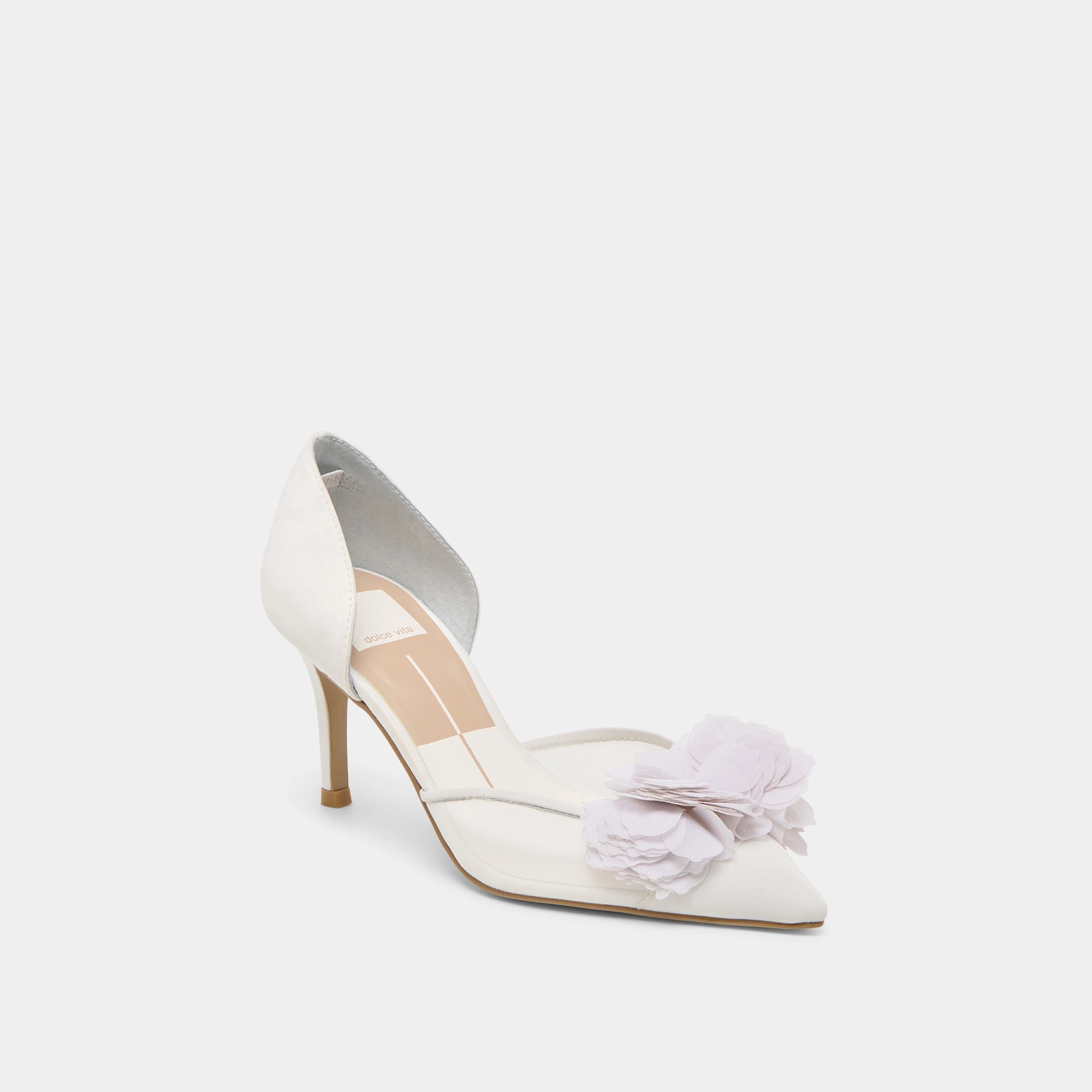 EVELIN HEELS WHITE MESH Rare Formal Wear
