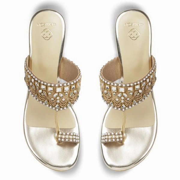 Summer Footwear Essentials Thermo Adjustable Straps INAAYAT- EMBELLISHED KOLHAPURIS