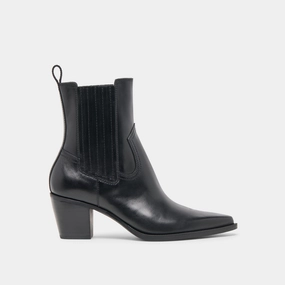 UV - resistant SLIM BOOTIES BLACK LEATHER