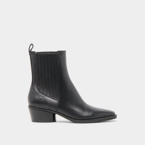 Striped FAINT H2O BOOTIES BLACK LEATHER