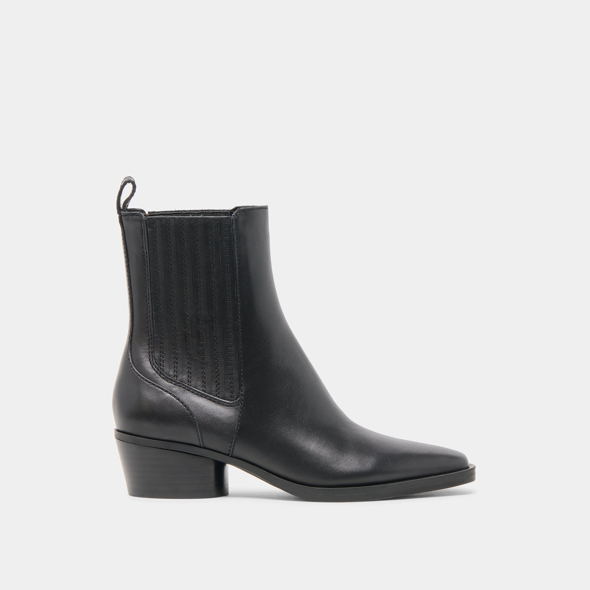 Striped FAINT H2O BOOTIES BLACK LEATHER