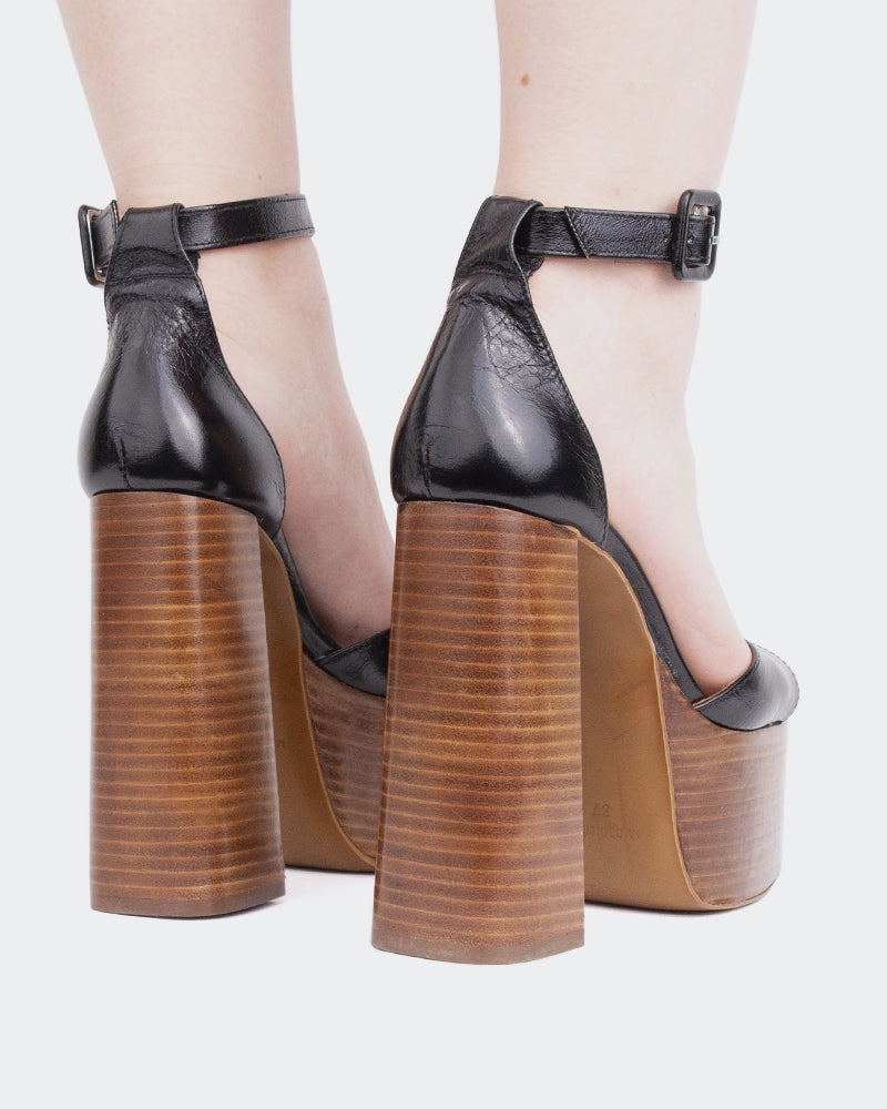 Walton Black Brown Leathear/Cuir Noir Brun Non-Slip Comfort