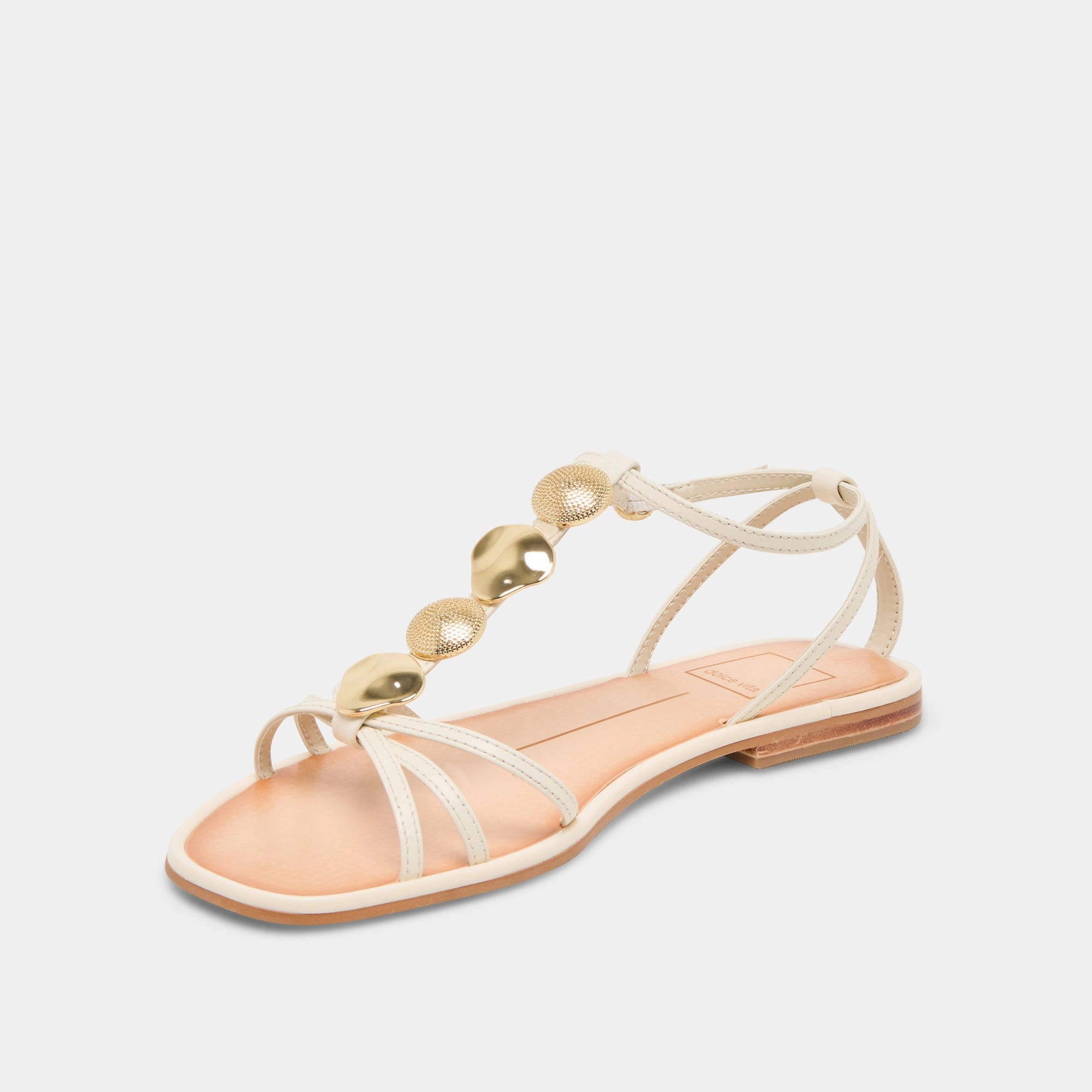 Bendable Sole Design FAUN SANDALS OFF WHITE LEATHER