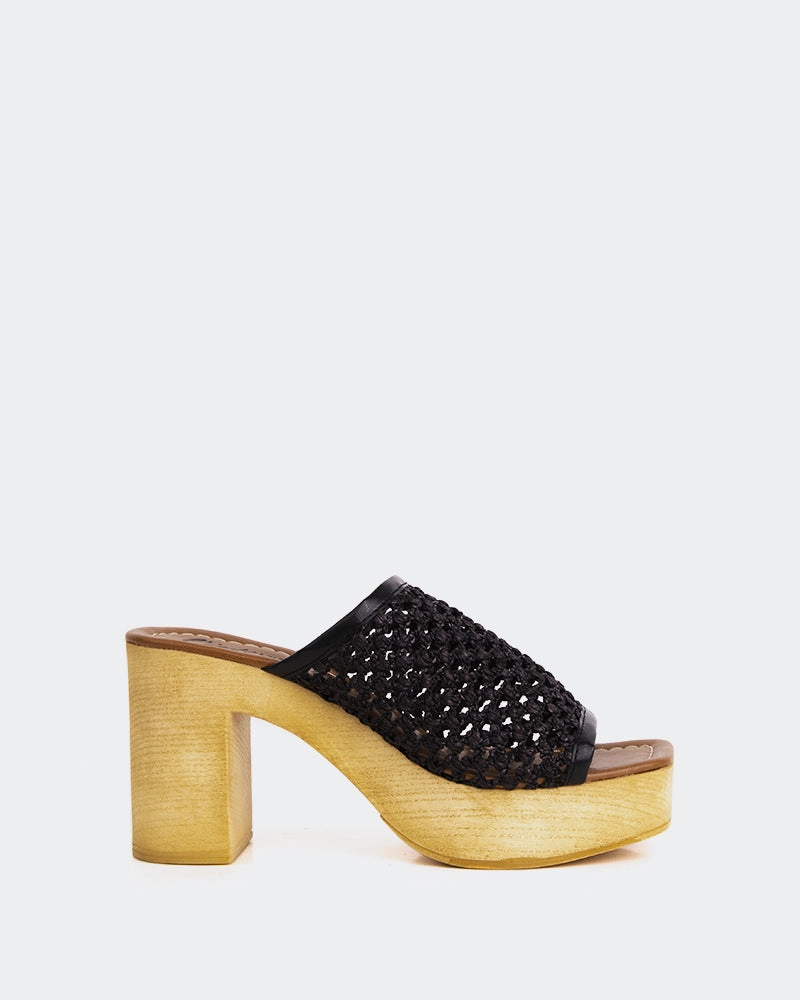 Faustine Black Rafia Slim Shape