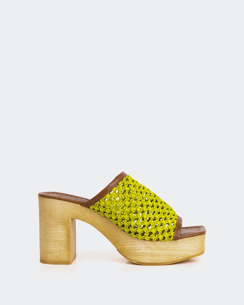 Faustine Lime Rafia rubber