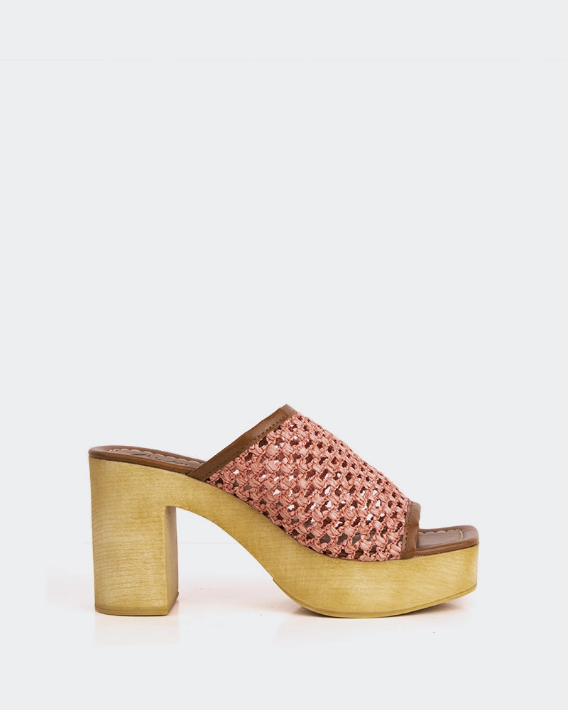 Tropical Leaf Faustine Pink Rafia