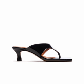 Khalo Black Leather Modern Comfort Molded Footbed