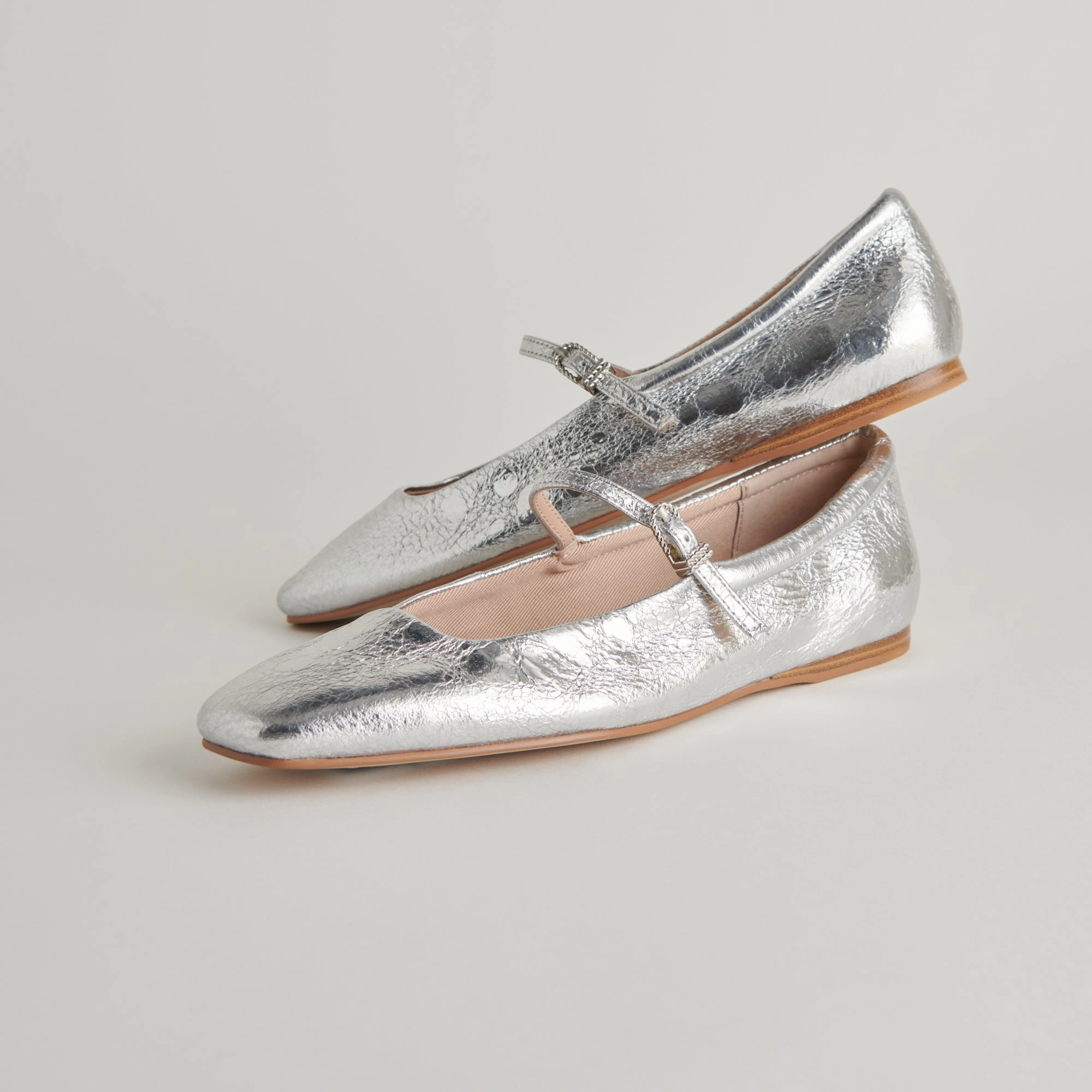 kids - specific functions REYES BALLET FLATS SILVER DISTRESSED LEATHER