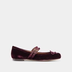 stimulating GIBSEN BALLET FLATS BURGUNDY VELVET