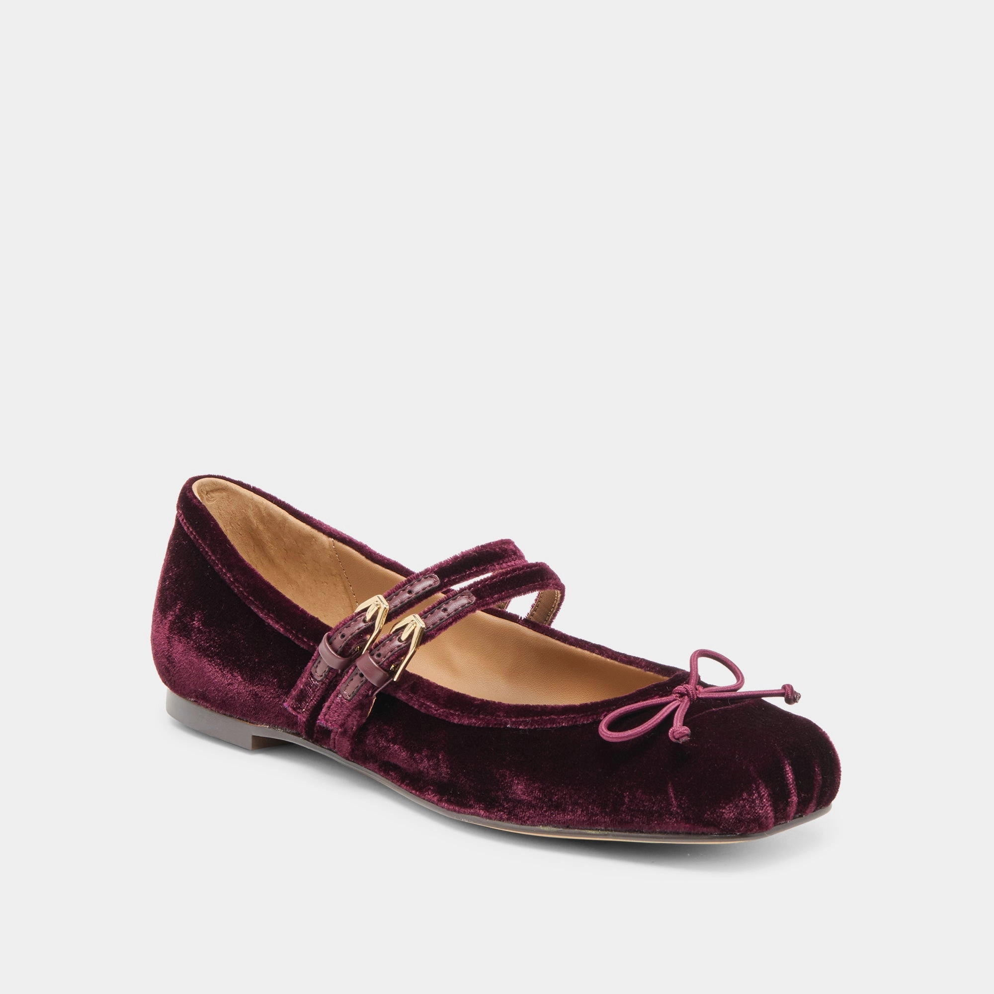 GIBSEN BALLET FLATS BURGUNDY VELVET Designer