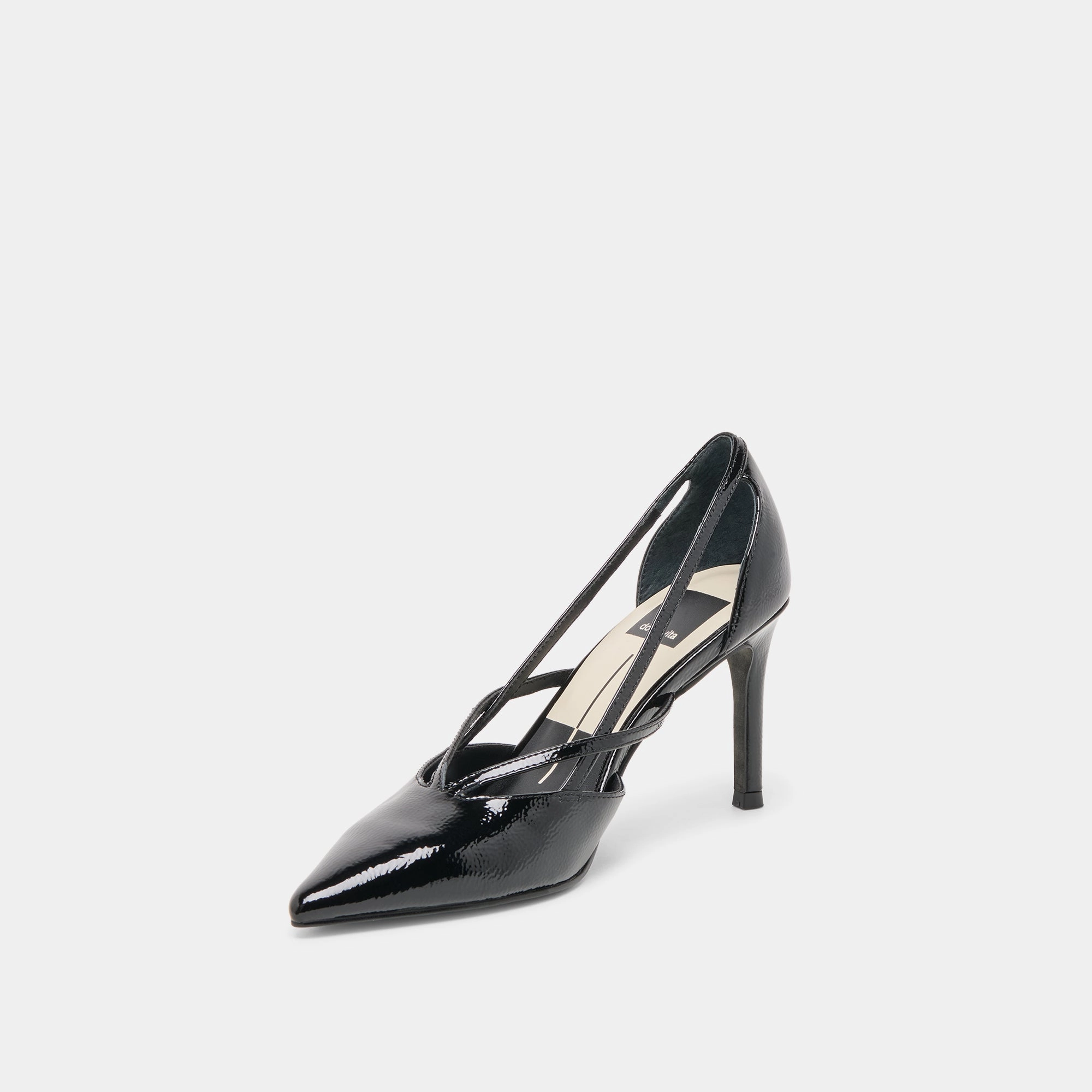 KAINE HEELS MIDNIGHT CRINKLE PATENT LEATHER Dynamic Traction Pattern