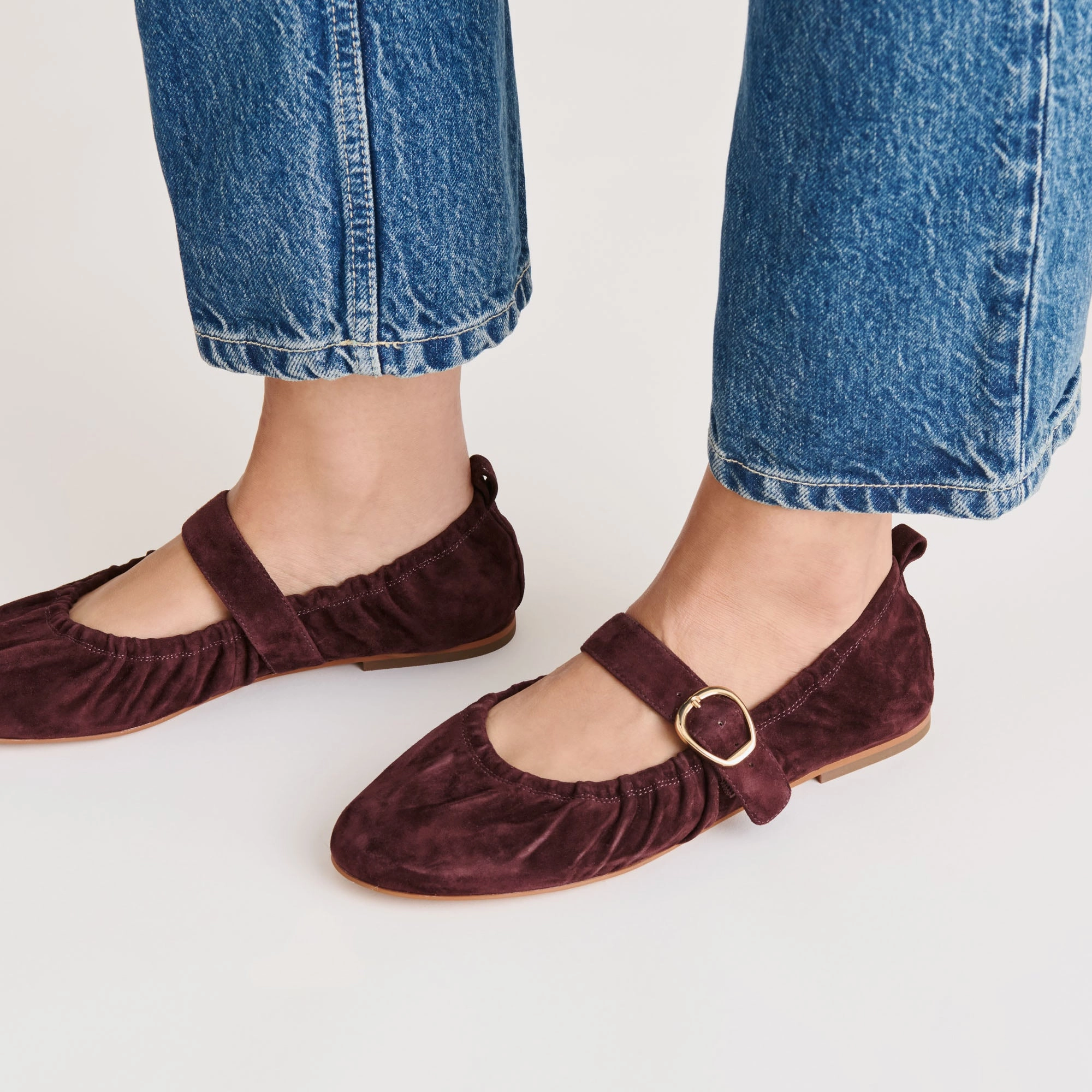 Eco Friendly Production Eye - Catching CAELY BALLET FLATS MULBERRY SUEDE