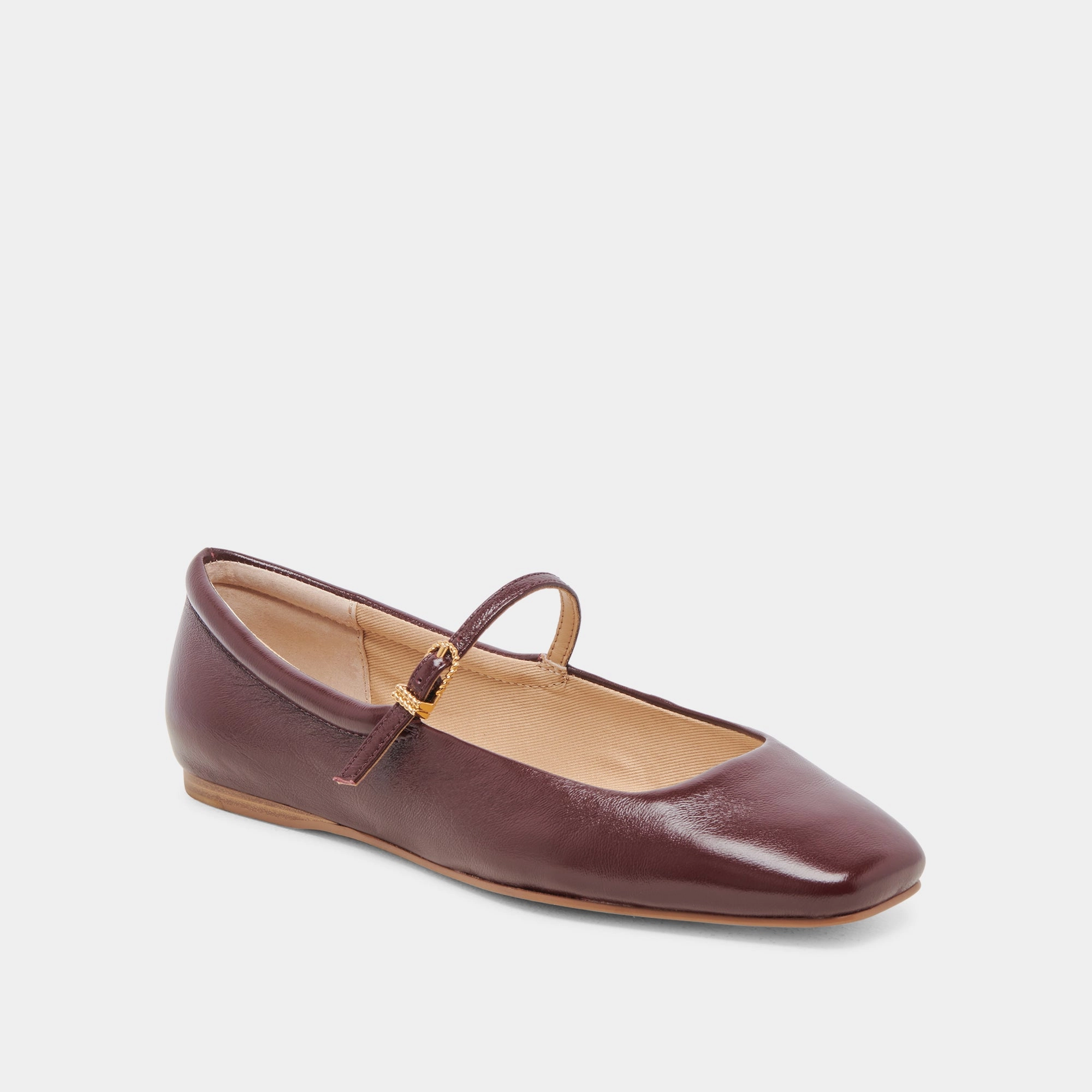 back - zip Bacteria Inhibiting Sockliner REYES BALLET FLATS CRANBERRY CRINKLE PATENT