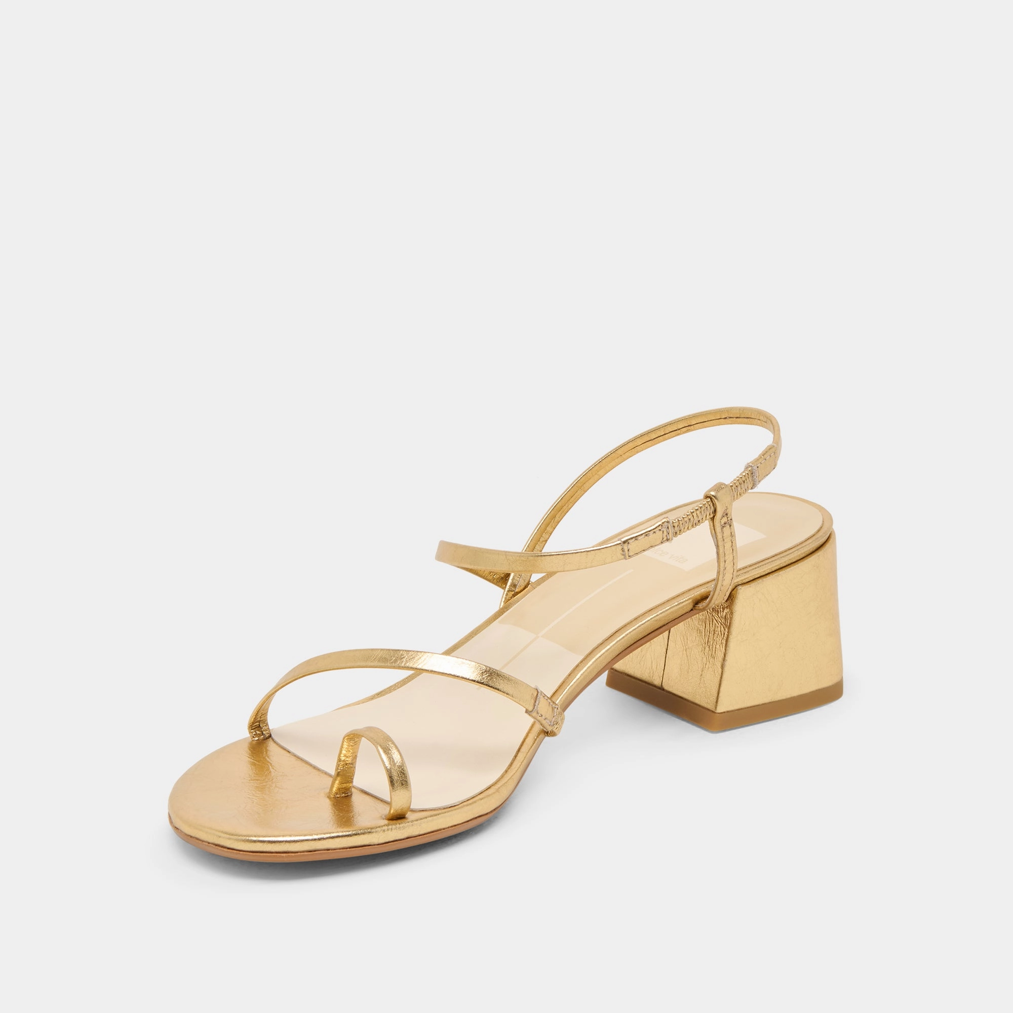 All-weather flair TRINI HEELS GOLD LEATHER