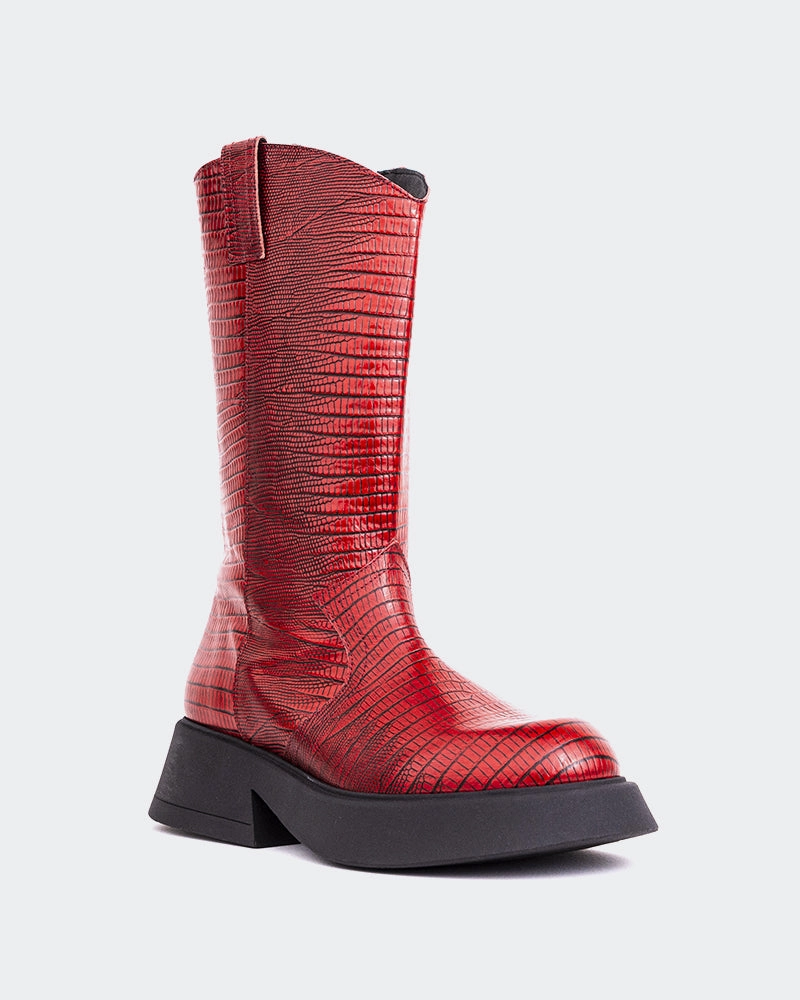 Gaulle Red Leather Lightweight Footwear