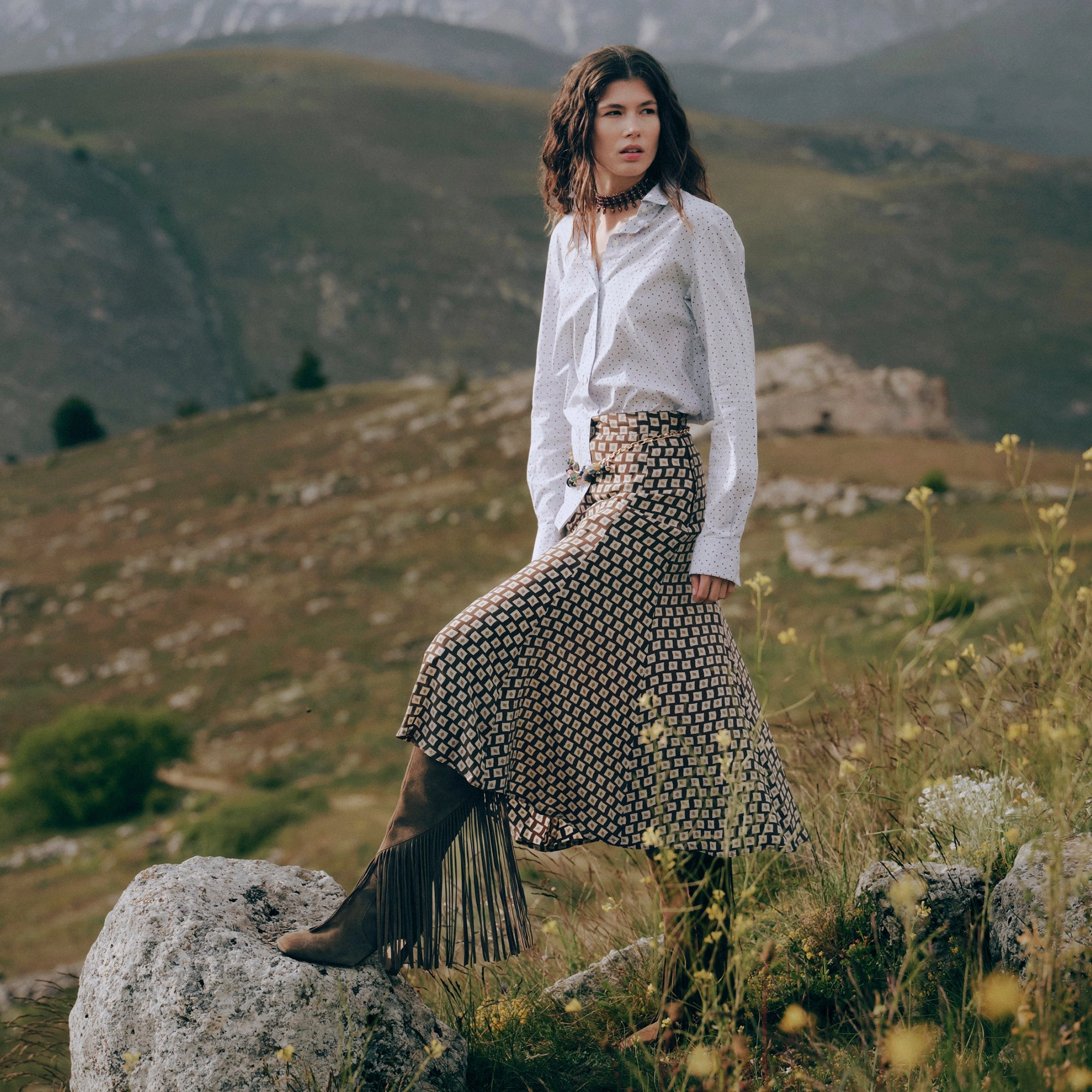 Elevated traction GIANO BOOTS OLIVE SUEDE