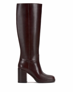 Gibi Narrow Calf Knee High Boot Handcrafted Stitching Details