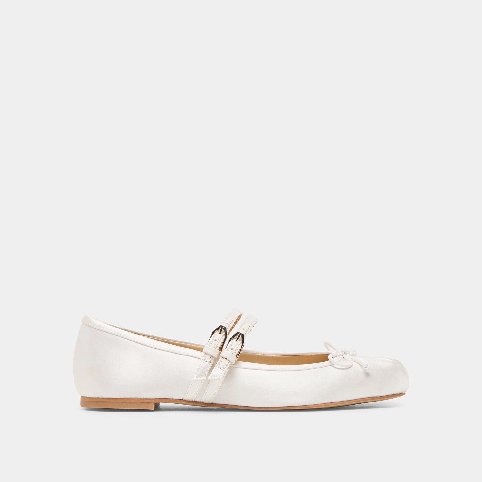 GIBSEN BALLET FLATS TRUE WHITE SATIN gym - style